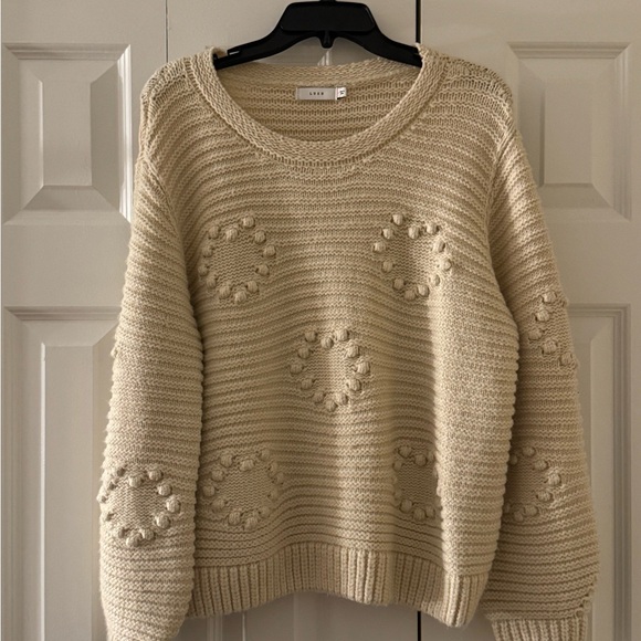 Lush Sweaters - Lush Cream Textured Knit Sweater